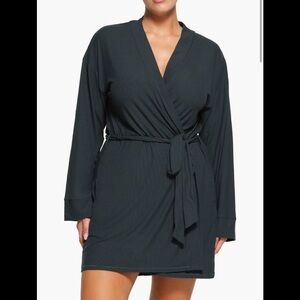 SKIMS Soft Lounge Rib Stretch Modal Robe, Cypress - XL